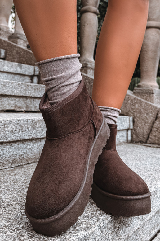 Snow boots with platform Big Star UU274223 in chocolate