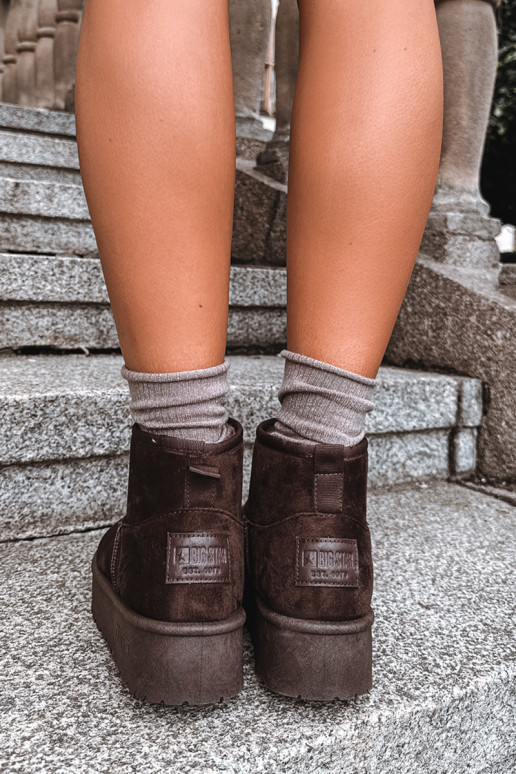 Snow boots with platform Big Star UU274223 in chocolate