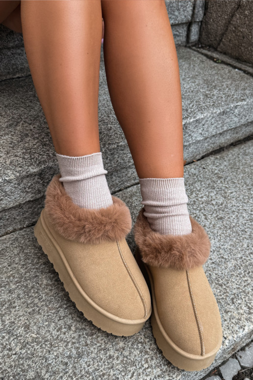 Snow boots with platform and fur Big Star UU274202 in brown