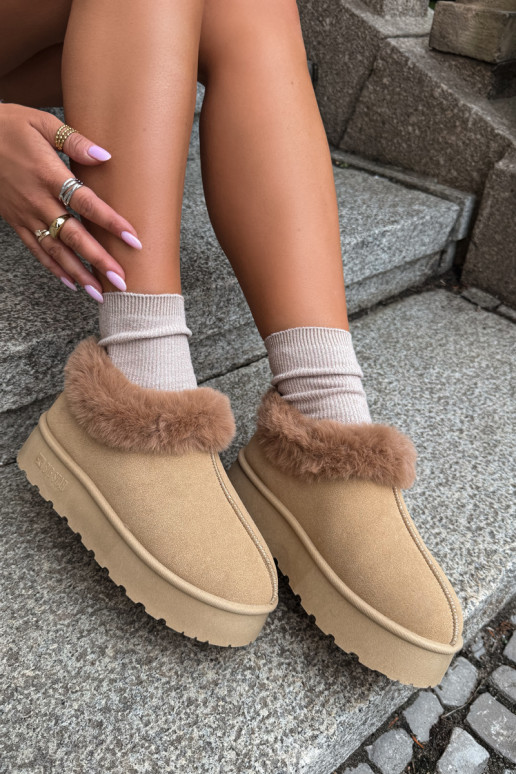 Sniego batai su platforma su kailiuku Big Star UU274202 rudos spalvos