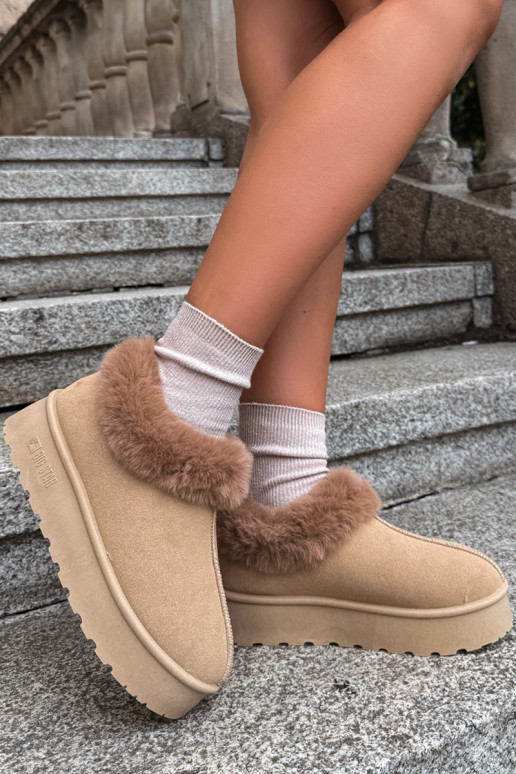 Snow boots with platform and fur Big Star UU274202 in brown