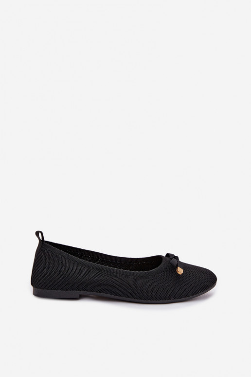 Black ballet flats with bows Amelivra