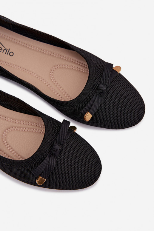 Black ballet flats with bows Amelivra