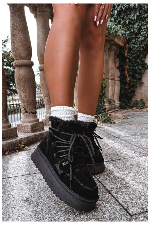 Women's suede snow boots black Big Star
