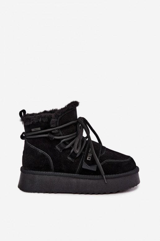 Women's suede snow boots black Big Star