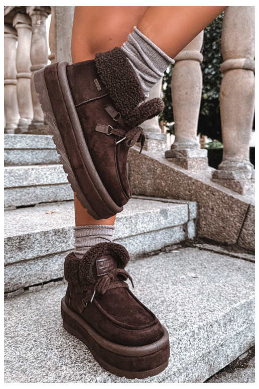 snow boots with platform and insulation Big Star UU274214 chocolate color