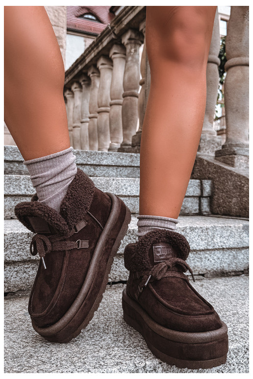 snow boots with platform and insulation Big Star UU274214 chocolate color