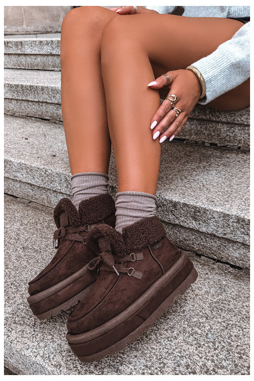 snow boots with platform and insulation Big Star UU274214 chocolate color