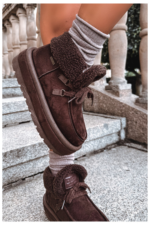 snow boots with platform and insulation Big Star UU274214 chocolate color