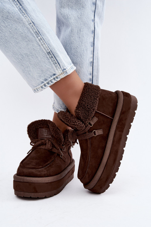 snow boots with platform and insulation Big Star UU274214 chocolate color