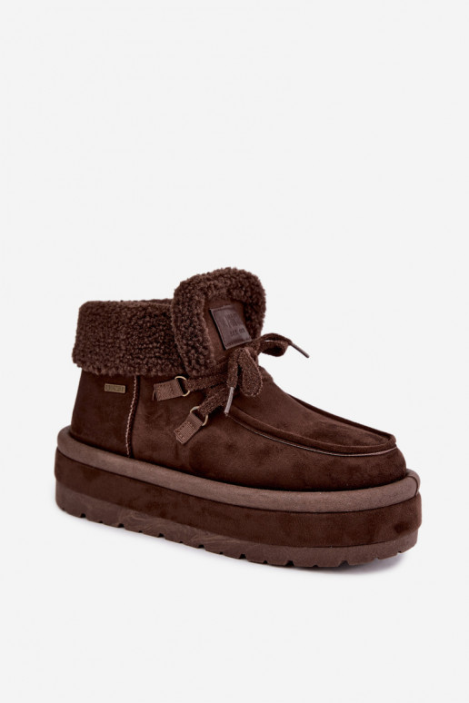 snow boots with platform and insulation Big Star UU274214 chocolate color