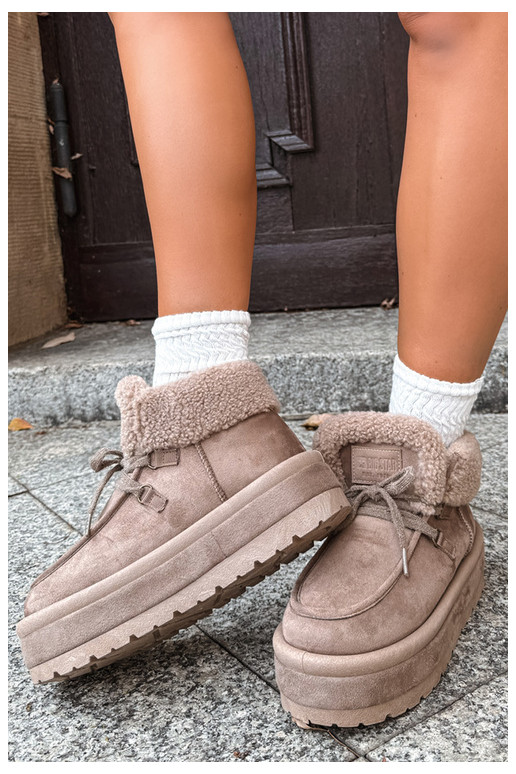 snow boots with platform and insulation Big Star UU274215 sand color