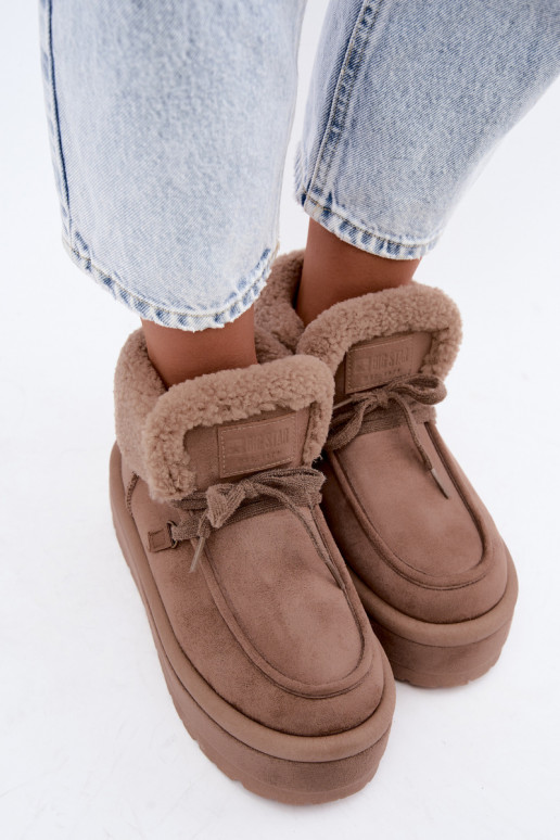 buty śniegowe z platformą i ociepleniem Big Star UU274215 w kolorze piaskowym