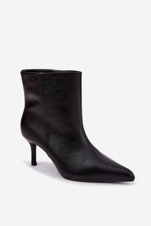 Ankle boots with thin heels and insulation, slip-on Big Star UU274494 black