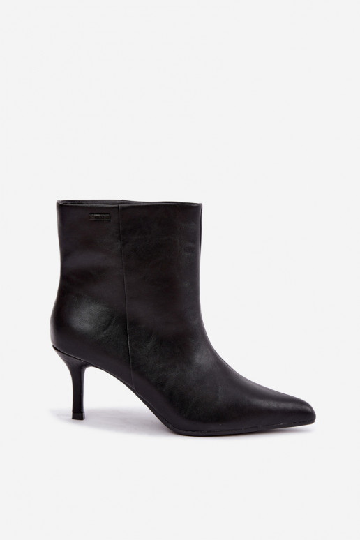 Ankle boots with thin heels and insulation, slip-on Big Star UU274494 black