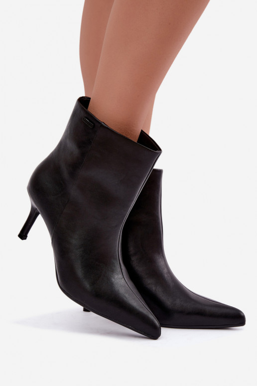 Ankle boots with thin heels and insulation, slip-on Big Star UU274494 black