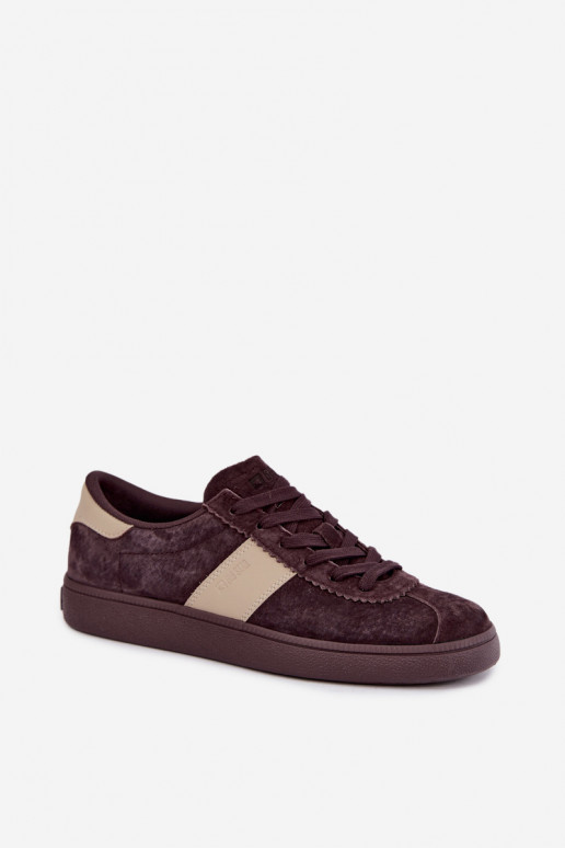 Zamszowe sneakersy dla kobiet Big Star UU274438 w kolorze czekoladowym