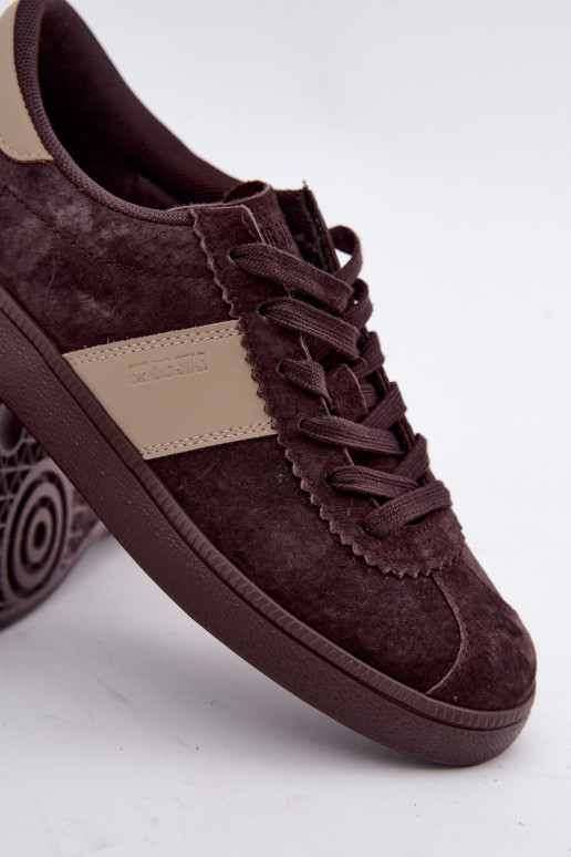 Suede sneakers for women Big Star UU274438 chocolate color