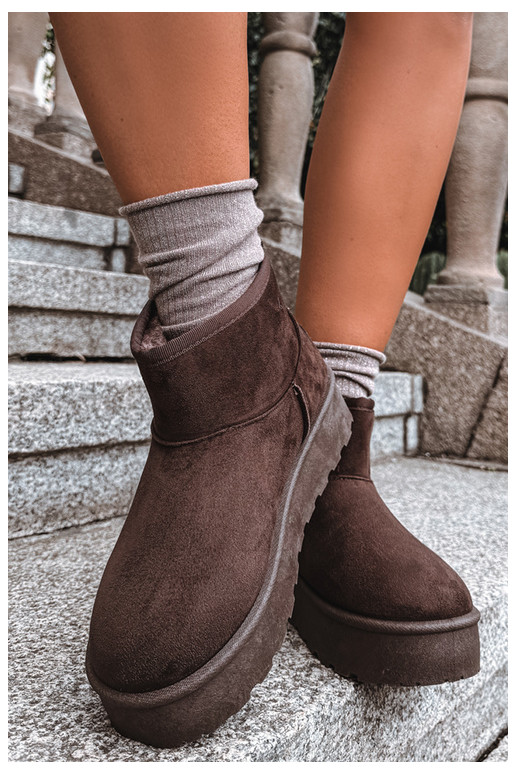 Snow boots with platform Big Star UU274223 in chocolate