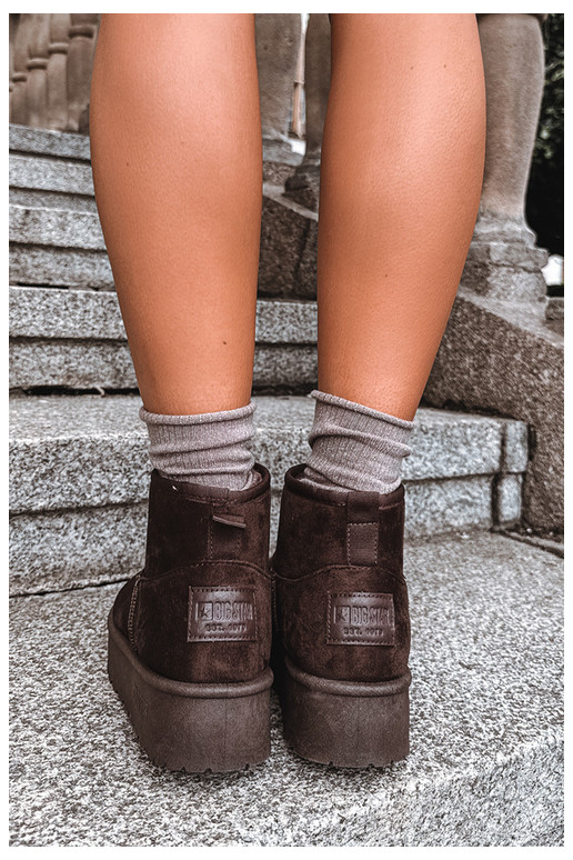 Snow boots with platform Big Star UU274223 in chocolate
