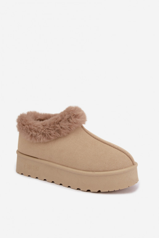 Snow boots with platform and fur Big Star UU274204 in sand
