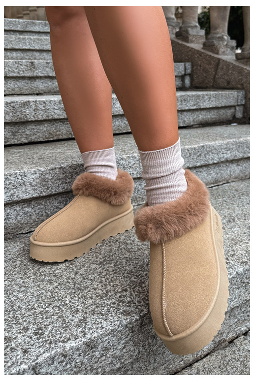 Snow boots with platform and fur Big Star UU274202 in brown