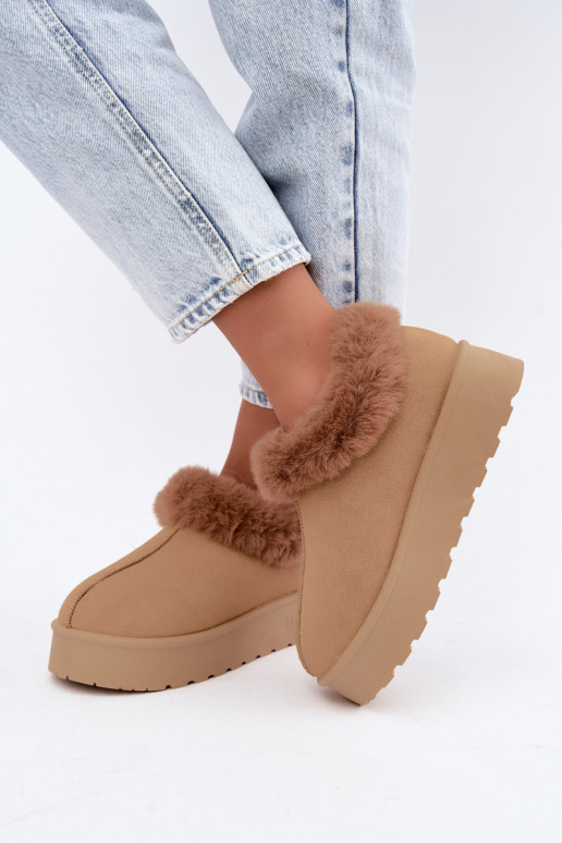 Snow boots with platform and fur Big Star UU274202 in brown