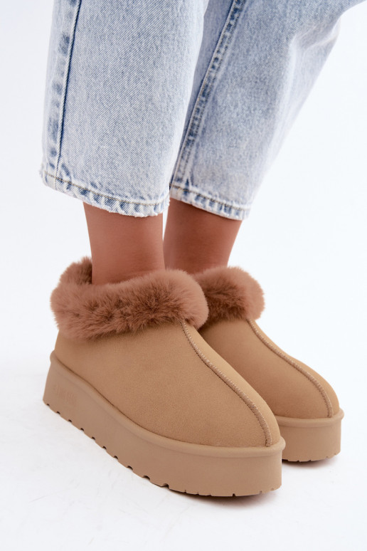 Snow boots with platform and fur Big Star UU274202 in brown