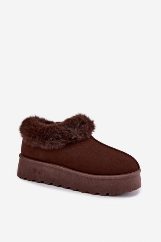 Snow boots with platform and fur Big Star UU274203 in chocolate