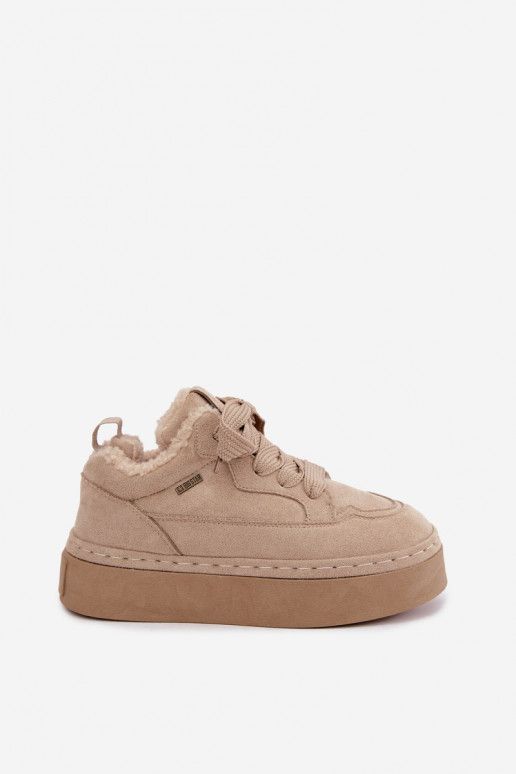 Laced snow boots with platform Big Star UU274187 in sand