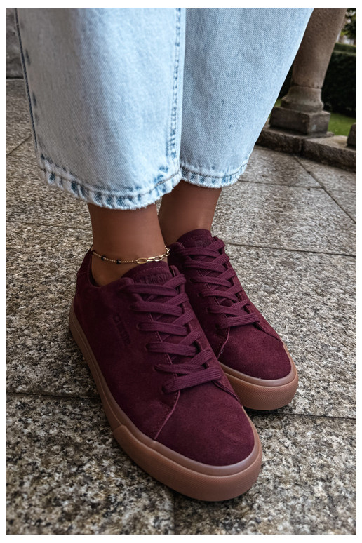 Sportowe buty damskie Big Star UU274242 w bordowym kolorze