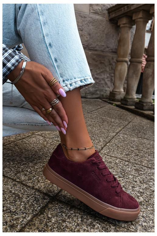 Sportowe buty damskie Big Star UU274242 w bordowym kolorze