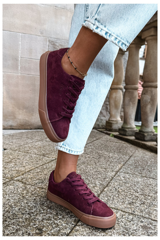 Sportowe buty damskie Big Star UU274242 w bordowym kolorze