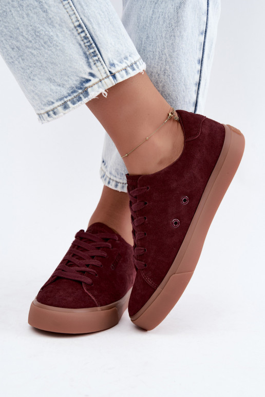 Women's sneakers Big Star UU274242 in burgundy