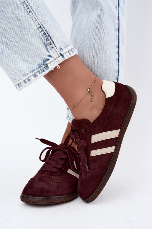 Damskie sneakersy Barefoot w kolorze bordowym Kessy
