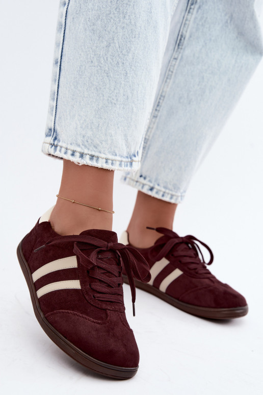 Damskie sneakersy Barefoot w kolorze bordowym Kessy