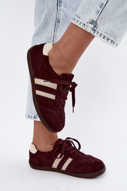 Women's sneakers Barefoot burgundy color Kessy