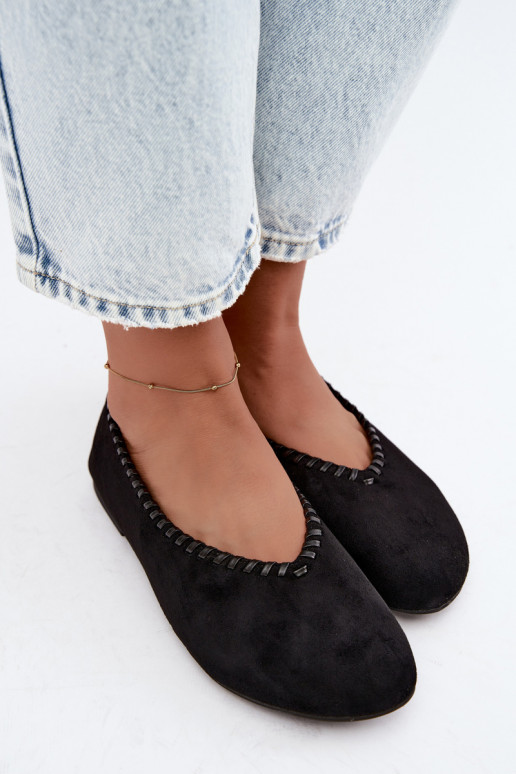 Black ballet flats with woven detail Talessa
