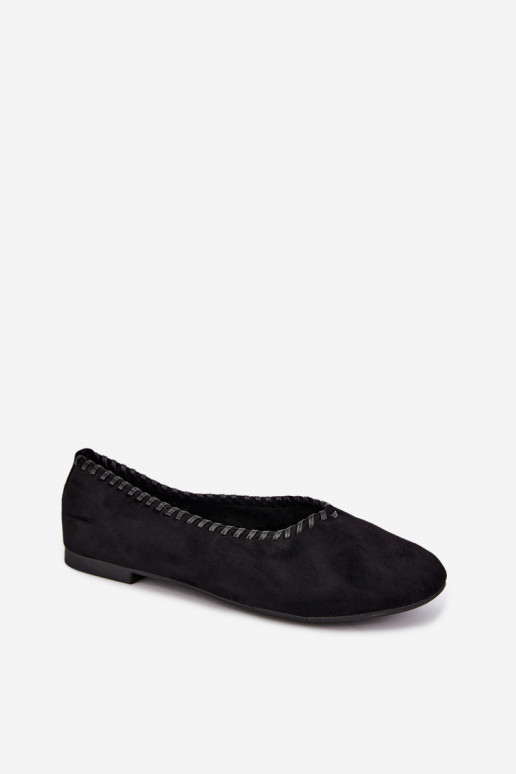 Black ballet flats with woven detail Talessa