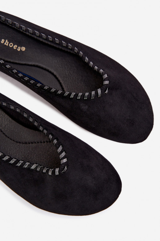 Black ballet flats with woven detail Talessa