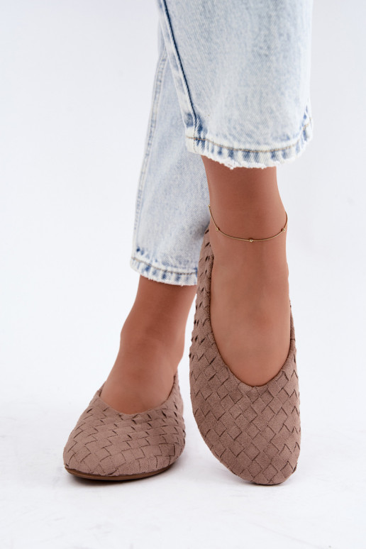 Sand ballet flats with patterns Larelle