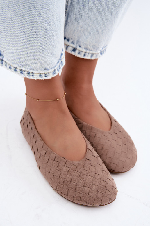 Sand ballet flats with patterns Larelle
