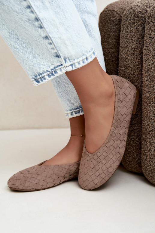 Sand ballet flats with patterns Larelle