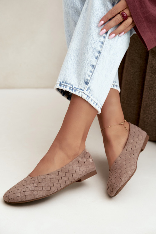 Sand ballet flats with patterns Larelle