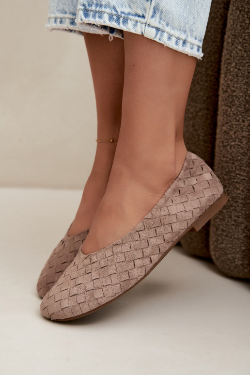 Sand ballet flats with patterns Larelle