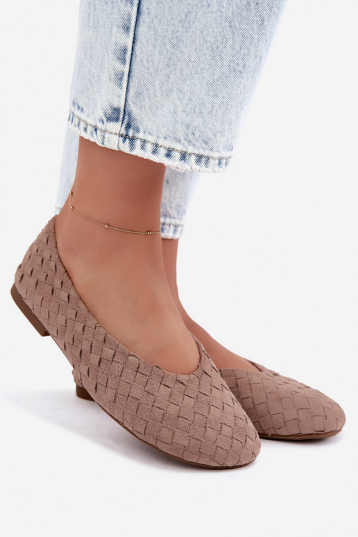 Sand ballet flats with patterns Larelle
