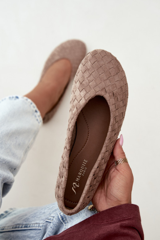 Sand ballet flats with patterns Larelle