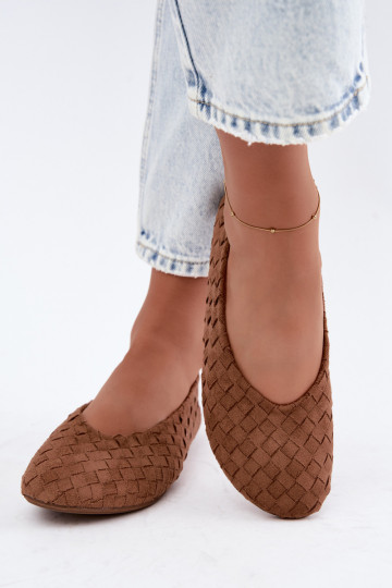 Brown ballet flats with patterns Larelle 2