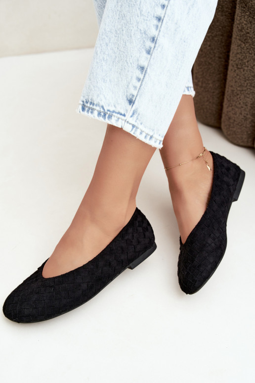 Black ballet flats with patterns Larelle