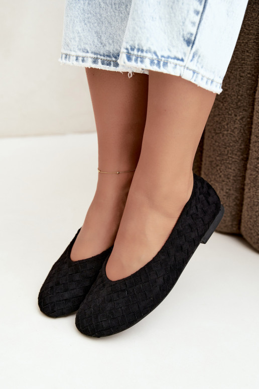 Black ballet flats with patterns Larelle